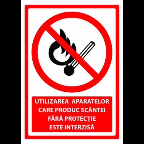 Semn pentru utilizarea aparatelor care produc scantei