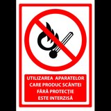 Semn pentru utilizarea aparatelor care produc scantei